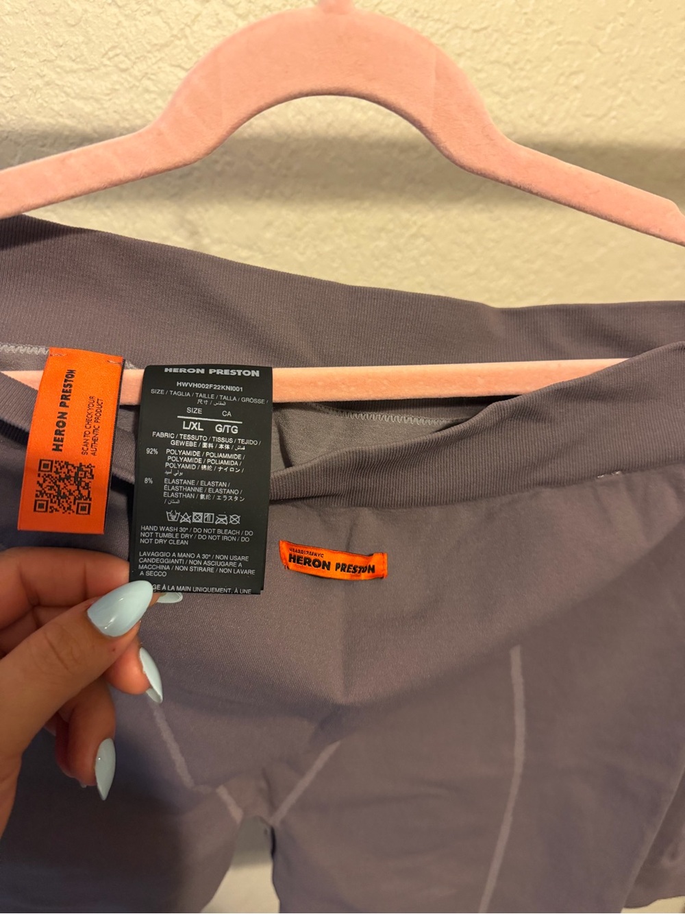 Heron Preston Lavender Active Crop & Shorts Set - Picture 3 of 3